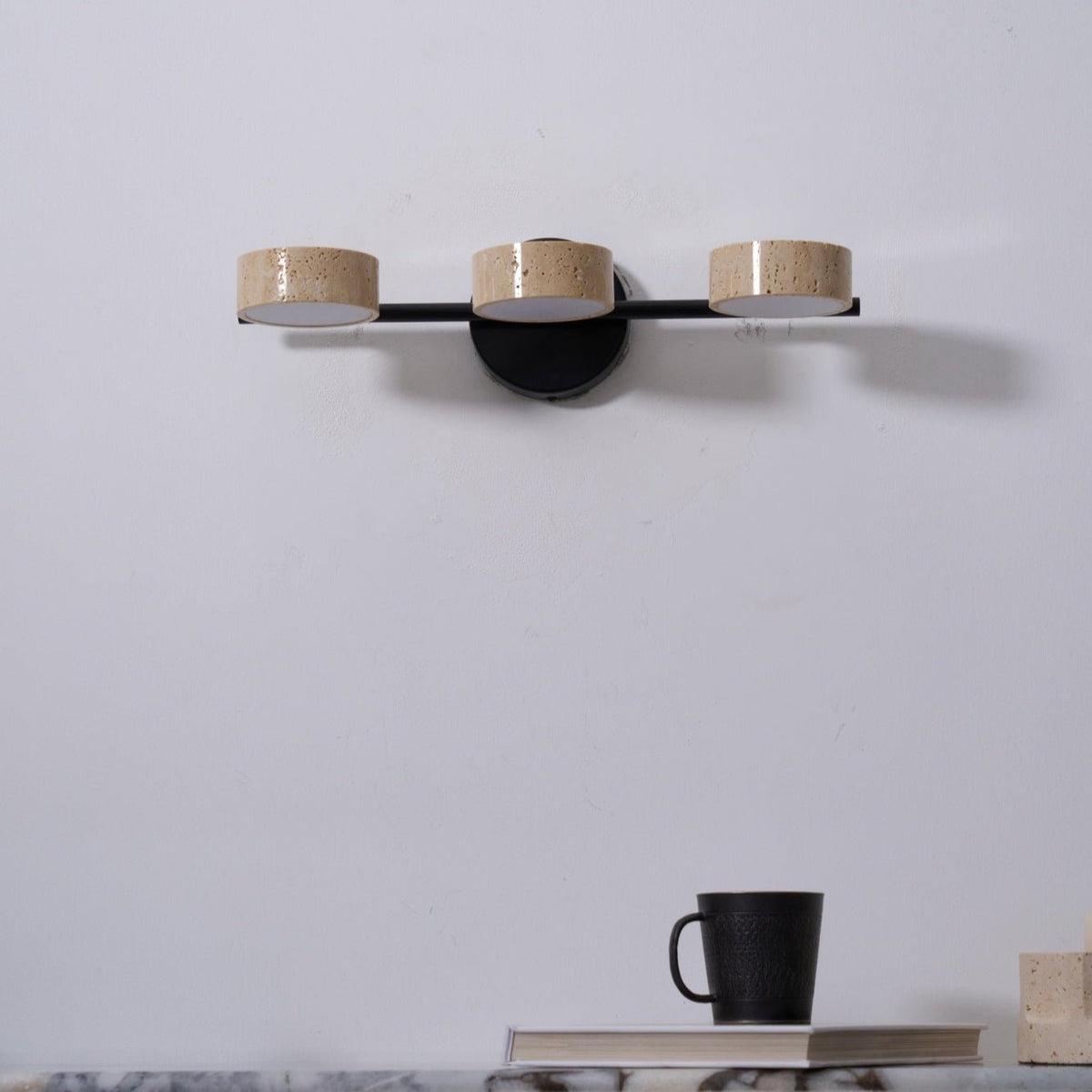 Ceshair Wall Light  Multi Head Travertine Vanity Light