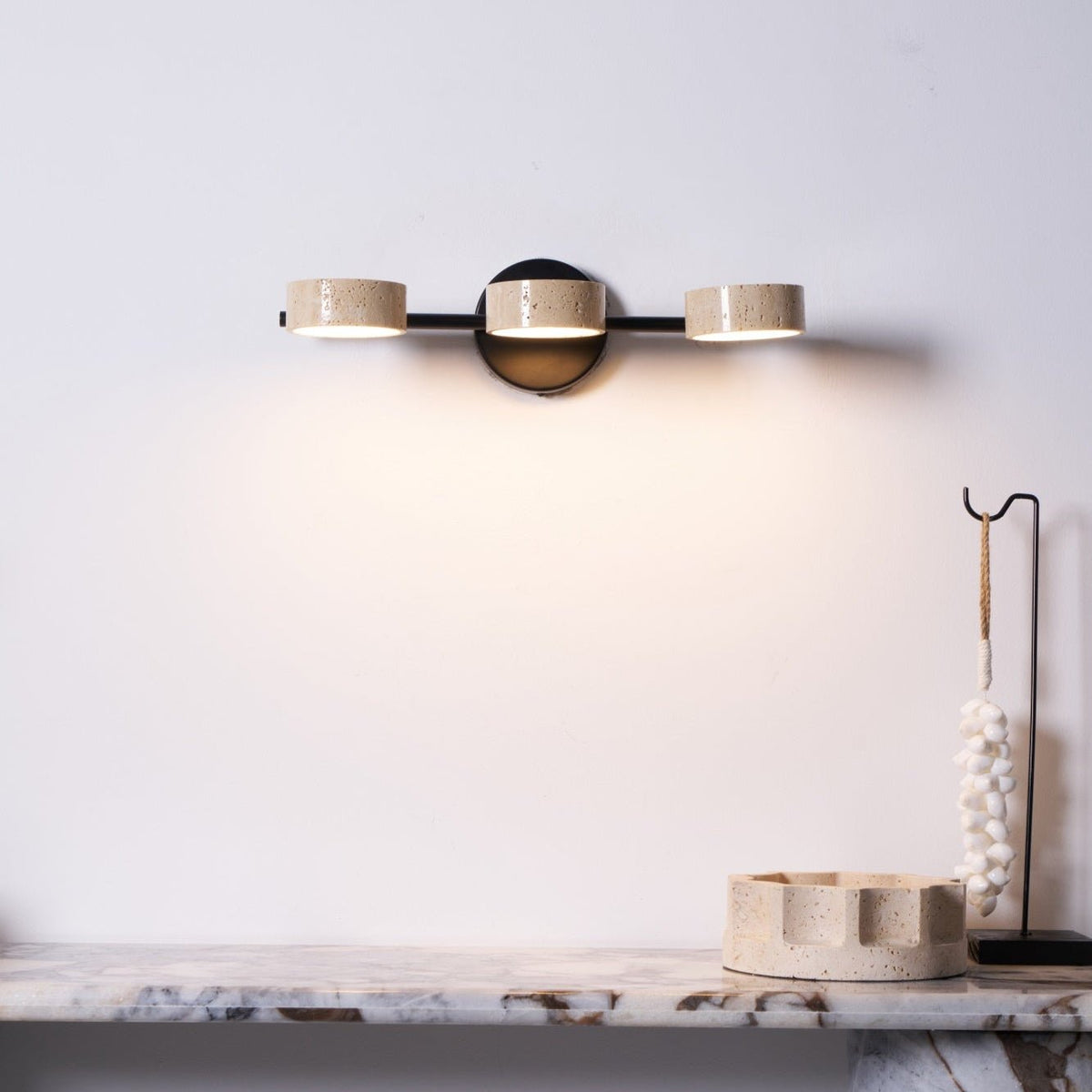 Ceshair Wall Light  Multi Head Travertine Vanity Light