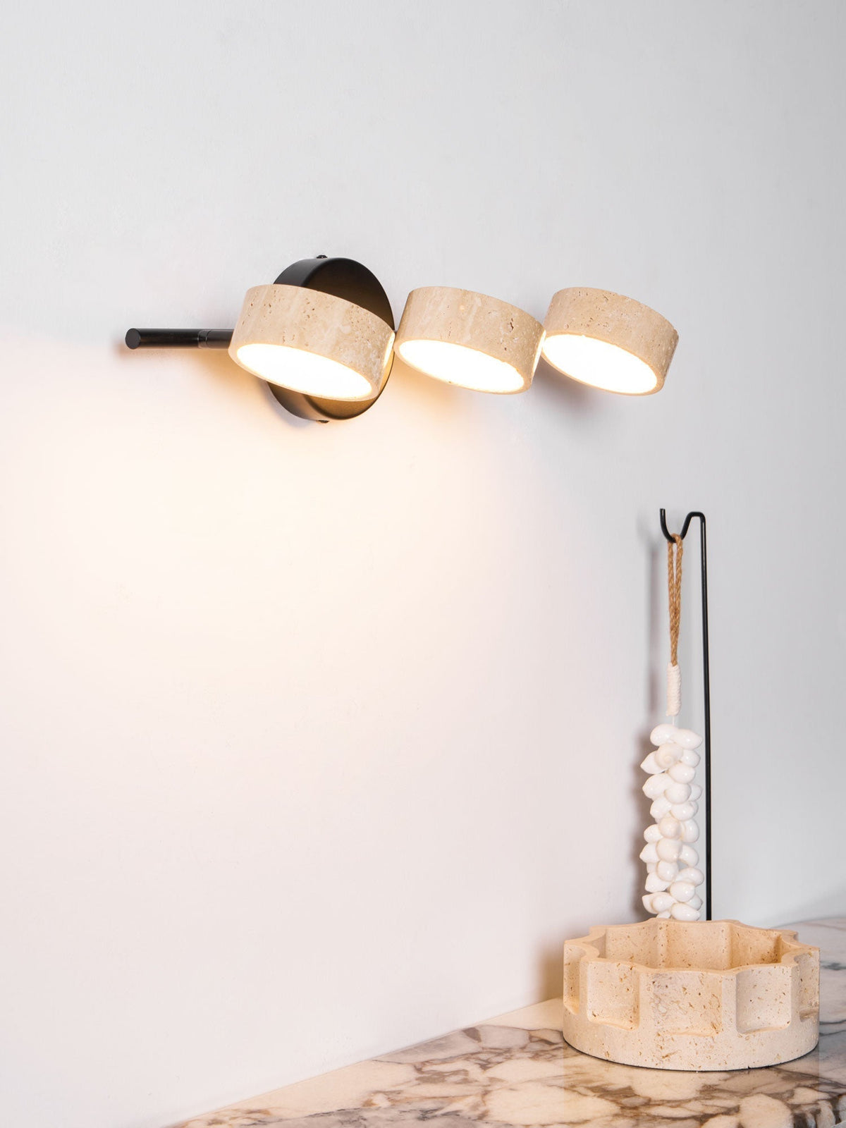 Ceshair Wall Light  Multi Head Travertine Vanity Light