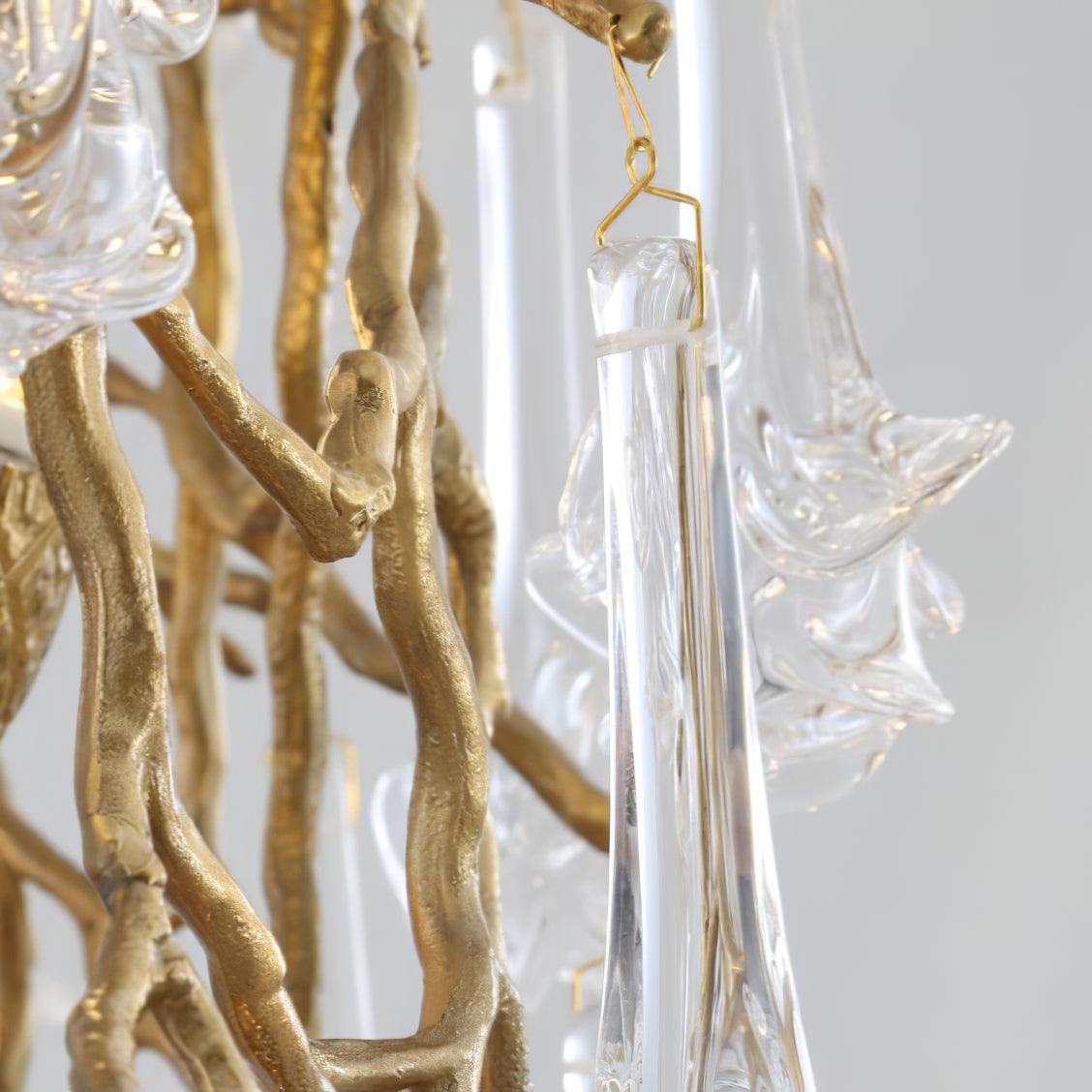 Abeleisa Tree Branch Staircase Brass Crystal Chandelier