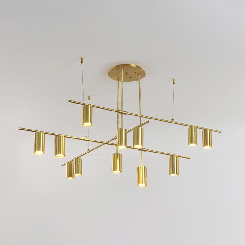 Solenelle Chandelier Tribes Brass Linear Cylinder
