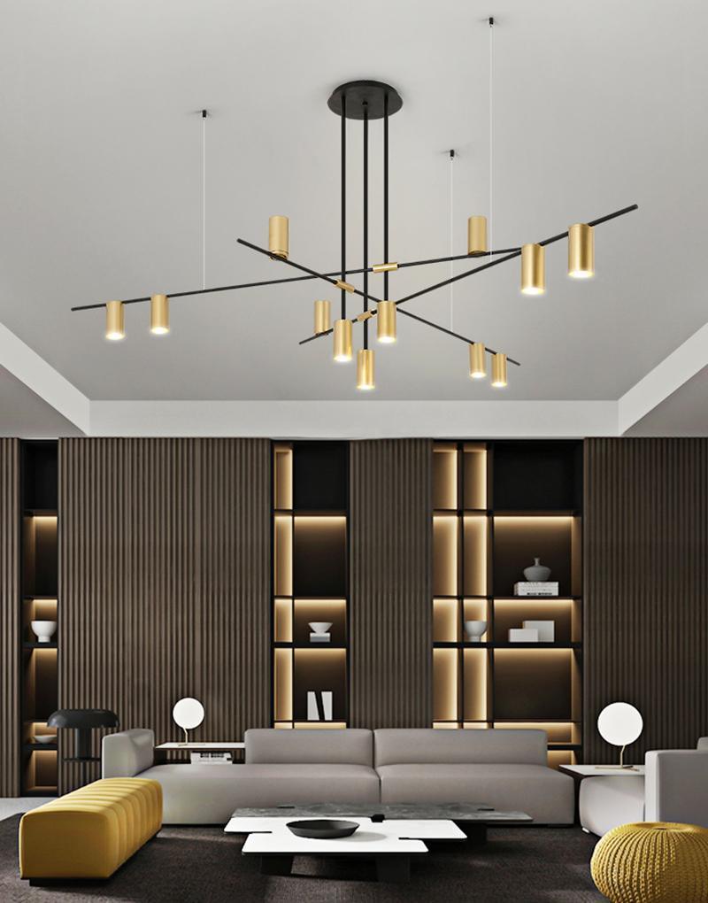 Solenelle Chandelier Tribes Brass Linear Cylinder