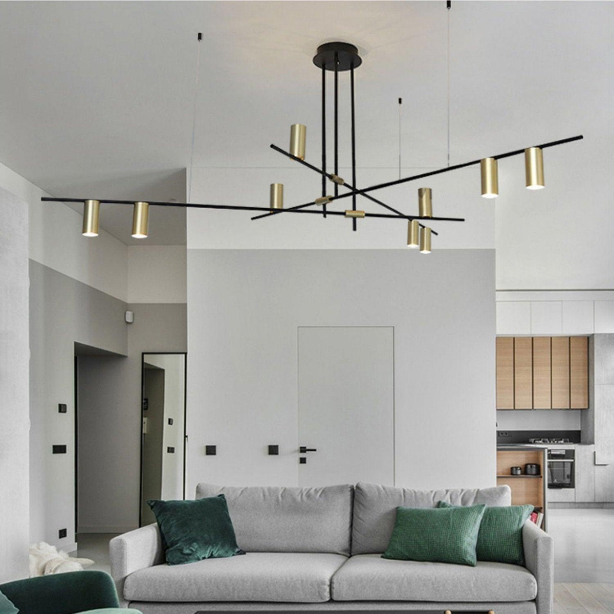 Solenelle Chandelier Tribes Brass Linear Cylinder