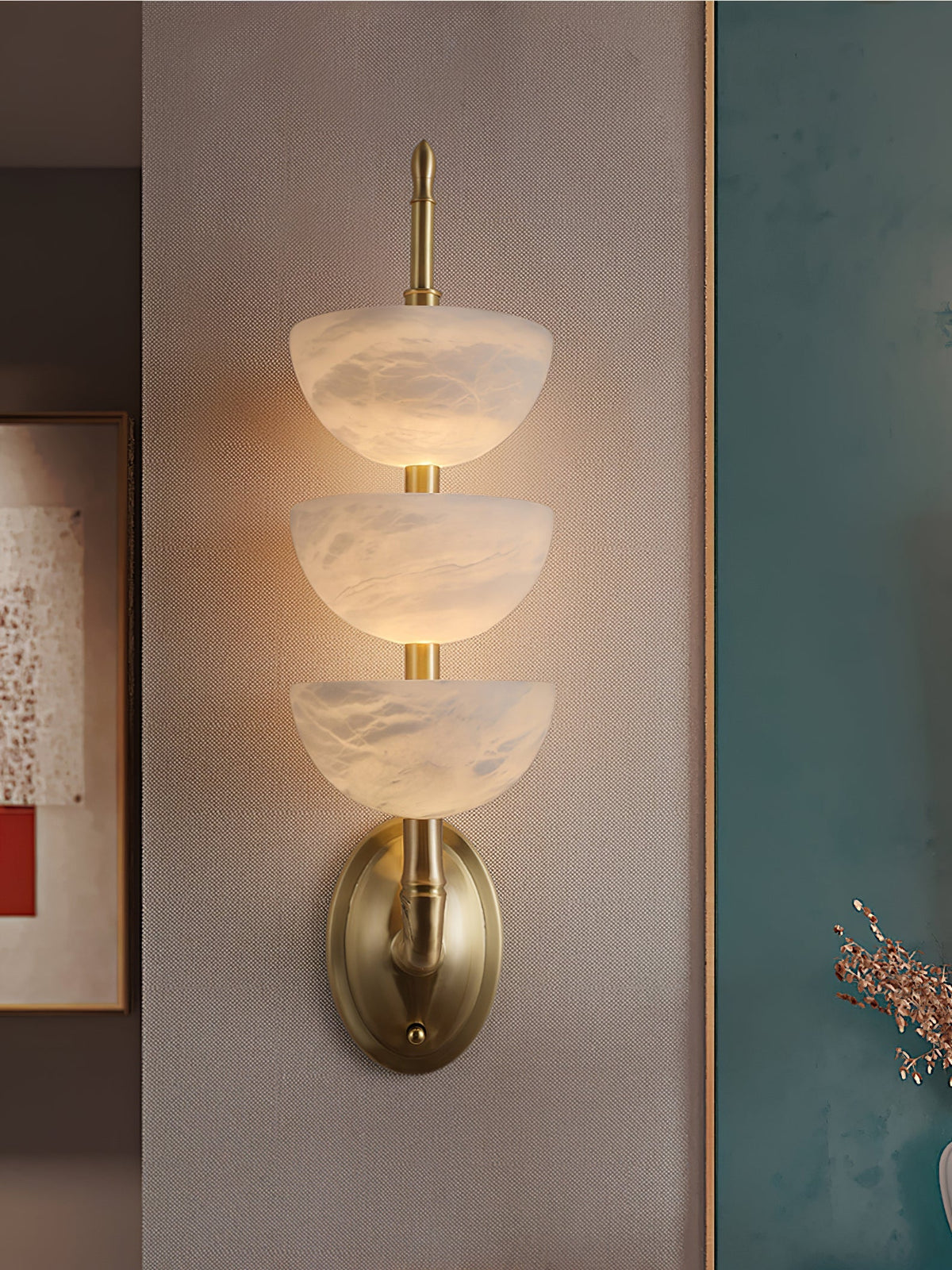 Pamio Triple Alabaster Indoor Wall Light