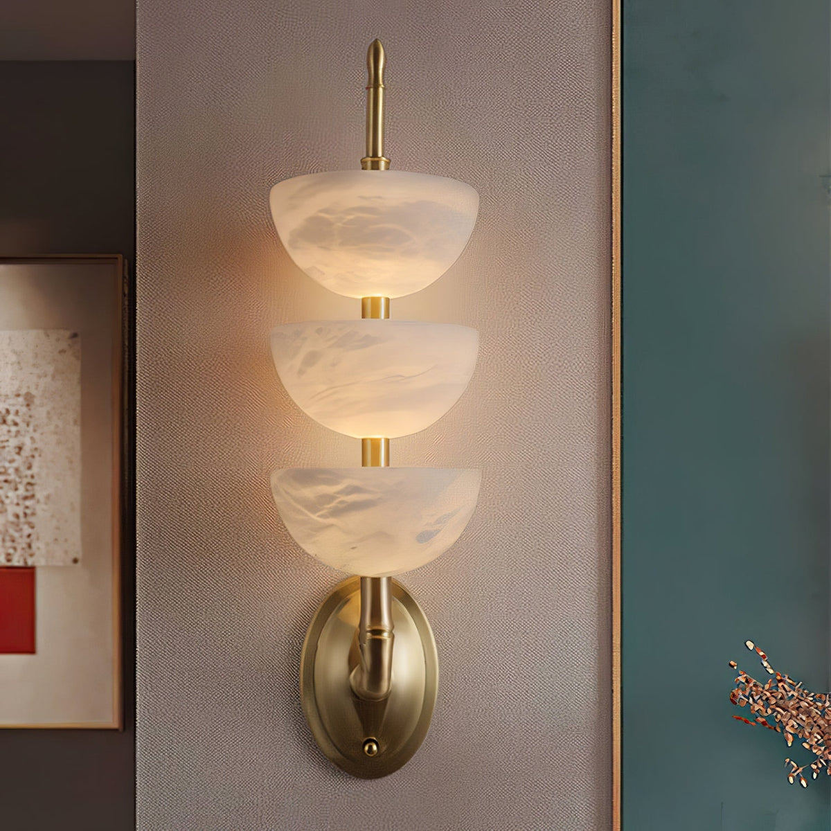Pamio Triple Alabaster Indoor Wall Light