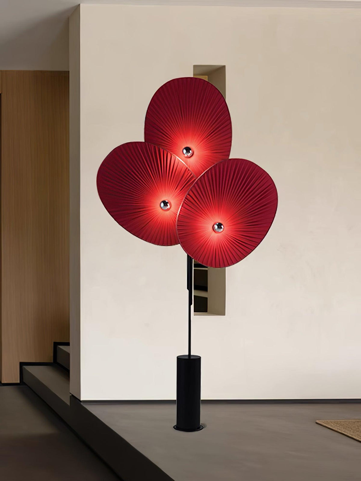 Scarlet Petal Fabric Floor Lamp