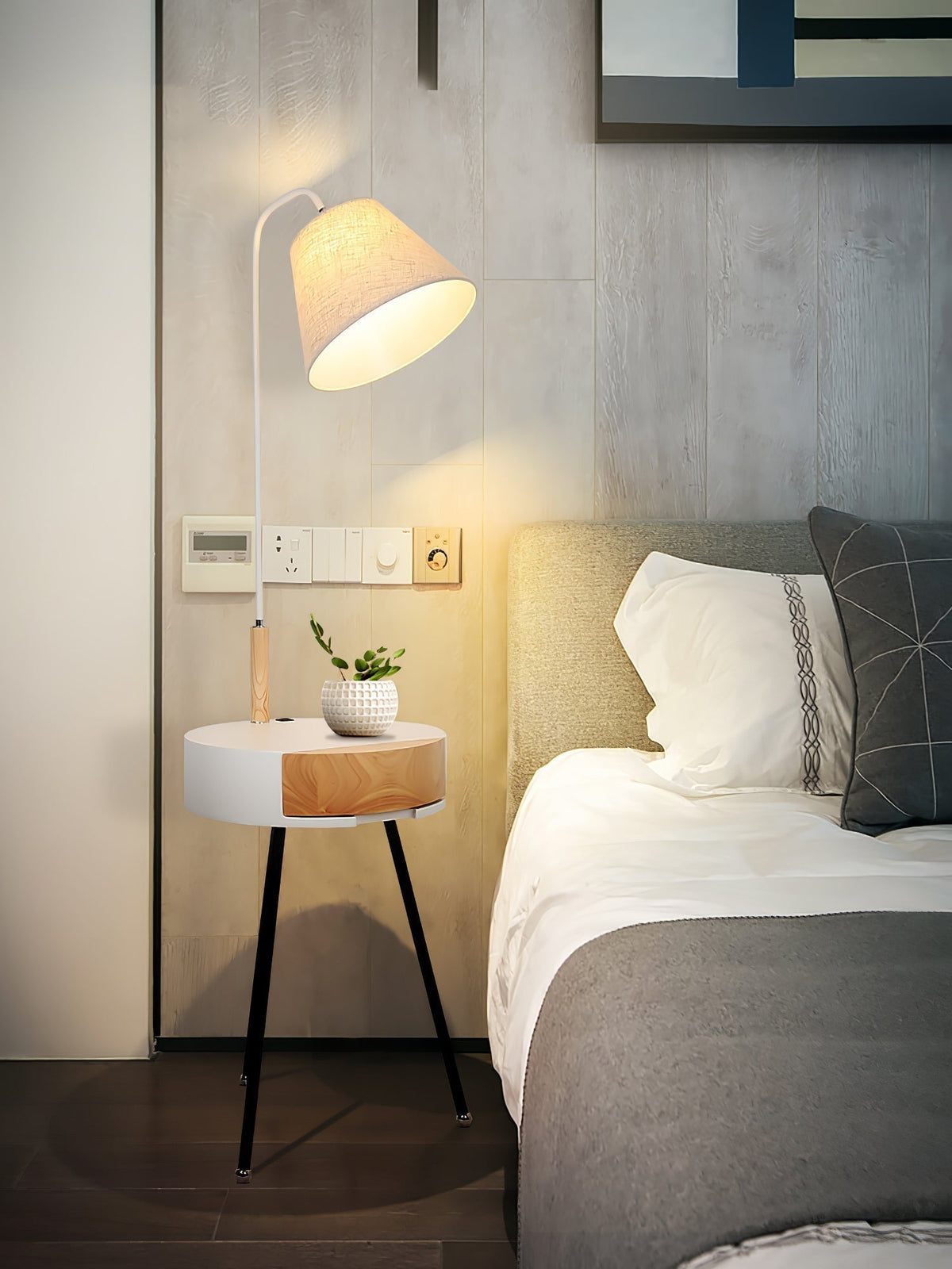 Lumo Tripod Fabric Floor Lamp