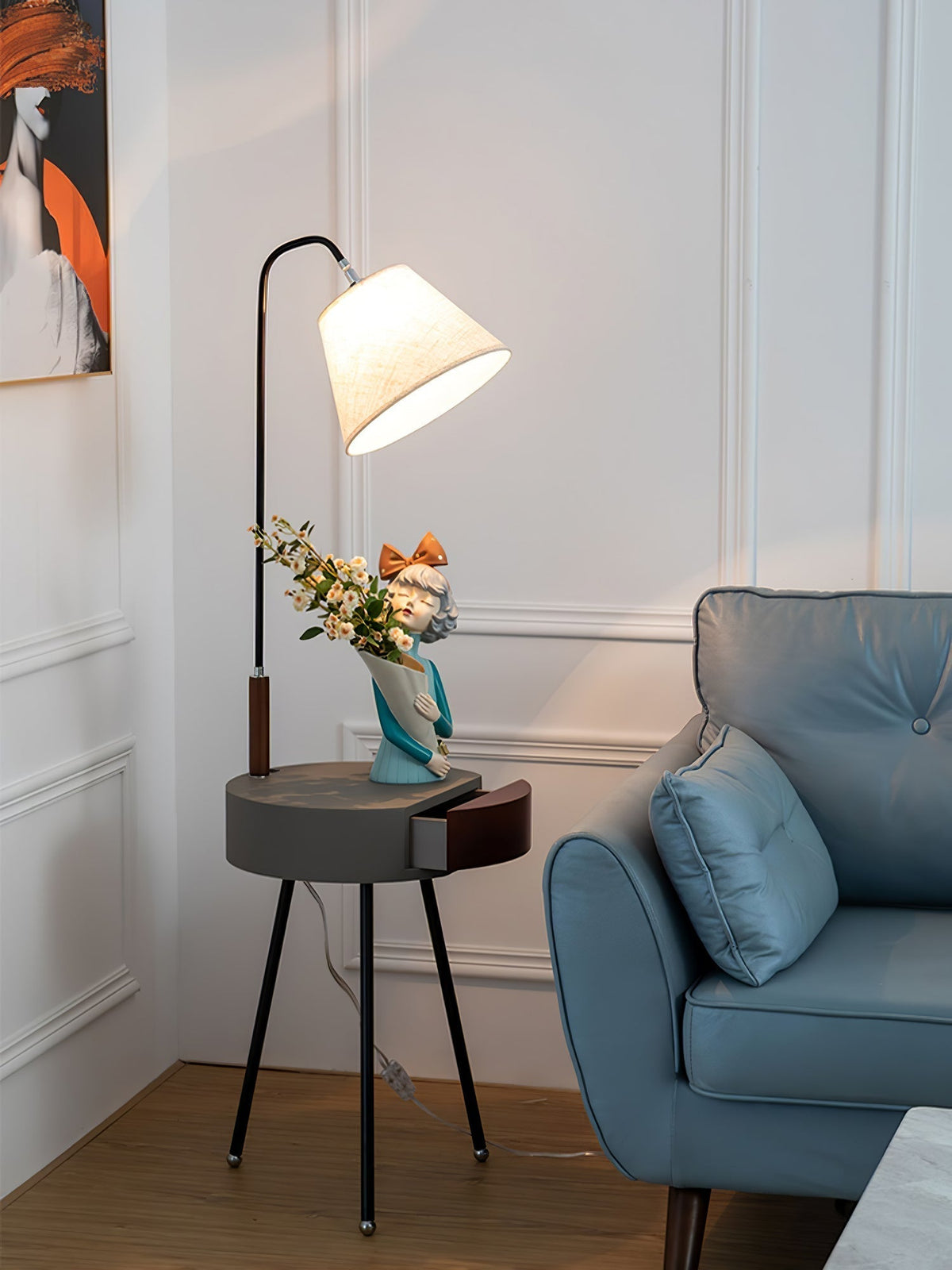 Lumo Tripod Fabric Floor Lamp