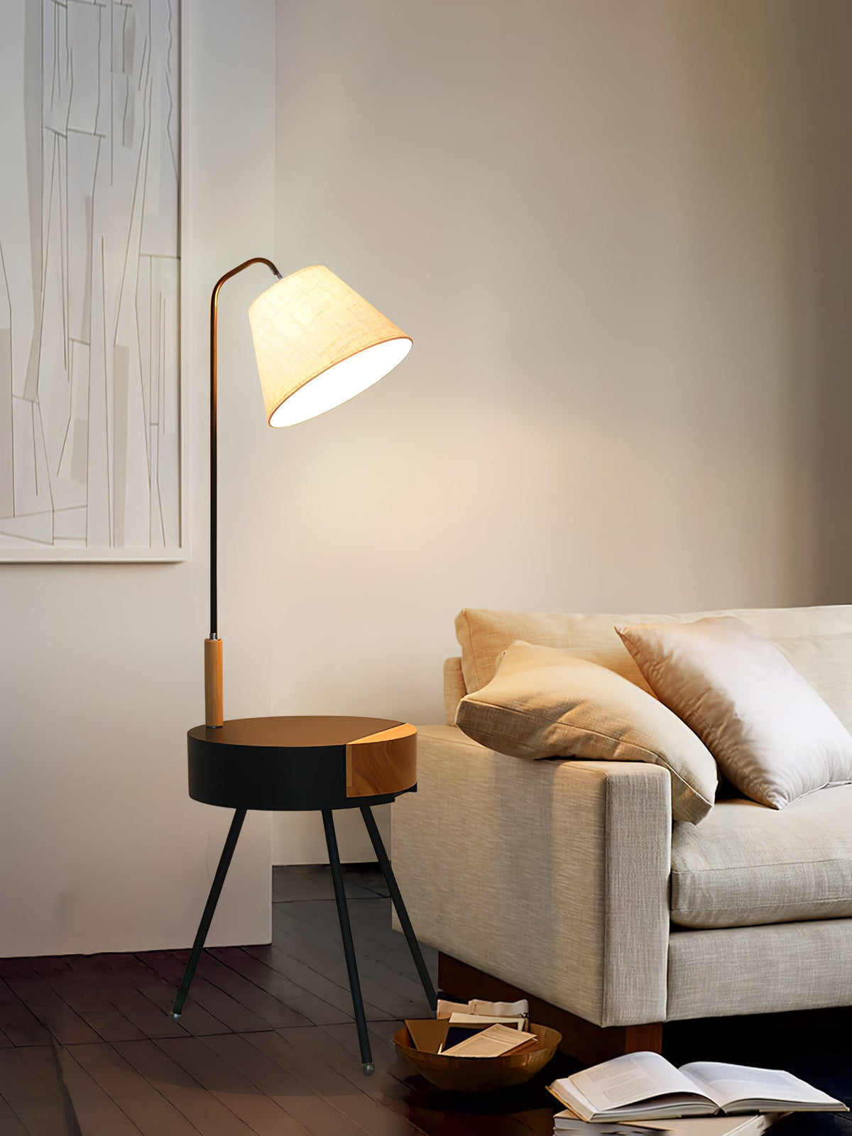 Lumo Tripod Fabric Floor Lamp