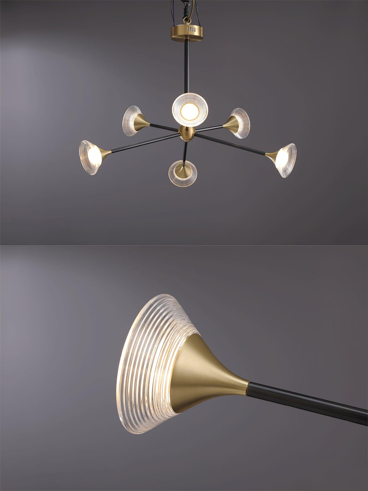 Myzoraris Mid Century Modern Glass Chandelier