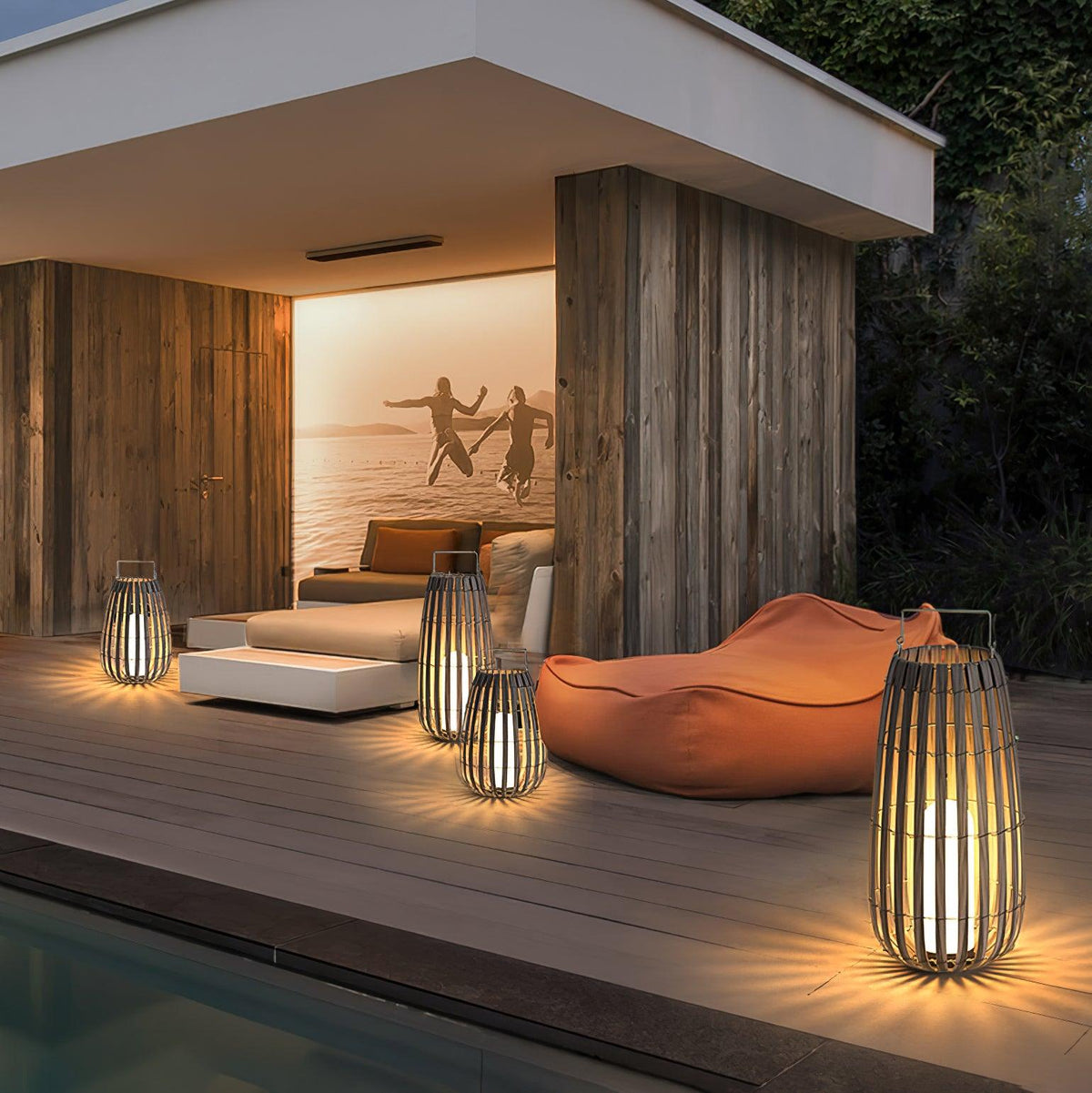 Veshael Tropic Braid Lantern Outdoor Lamp