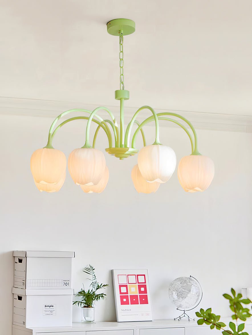 Gaina Tulip Matcha Chandelier