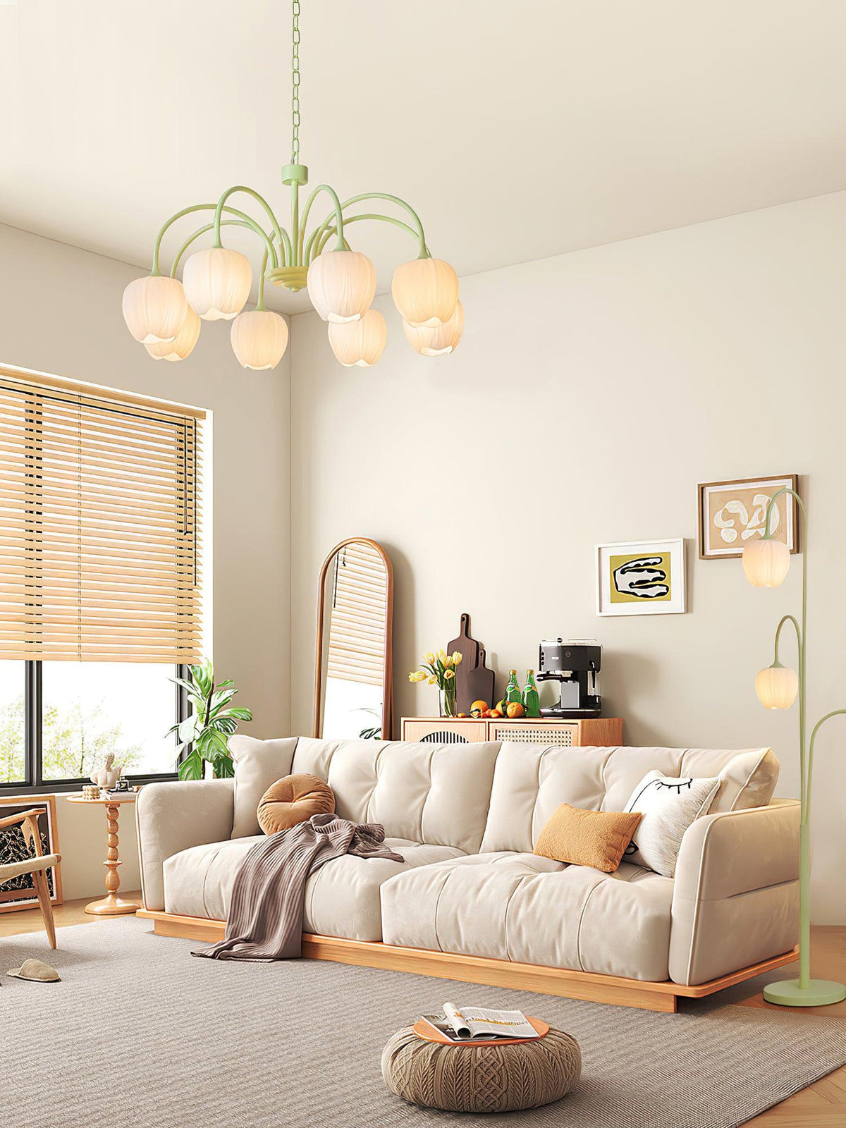 Gaina Tulip Matcha Chandelier