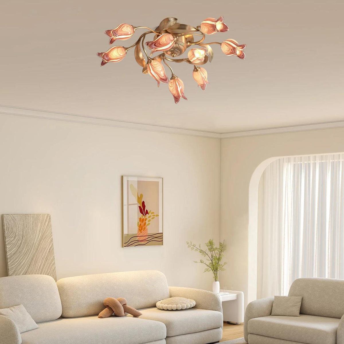 Vathaos Tulip Serenade Glass Ceiling Lamp