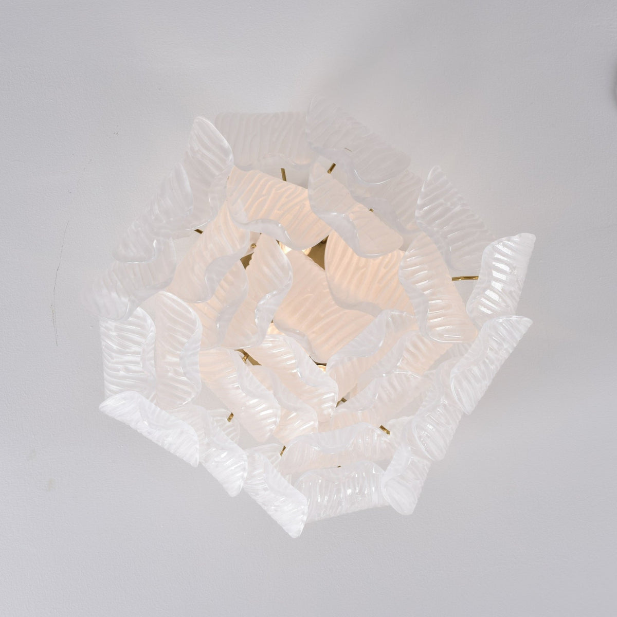 Liorivina Ceiling Lamp Murano Petal Hand-Blown Glass Flushmount