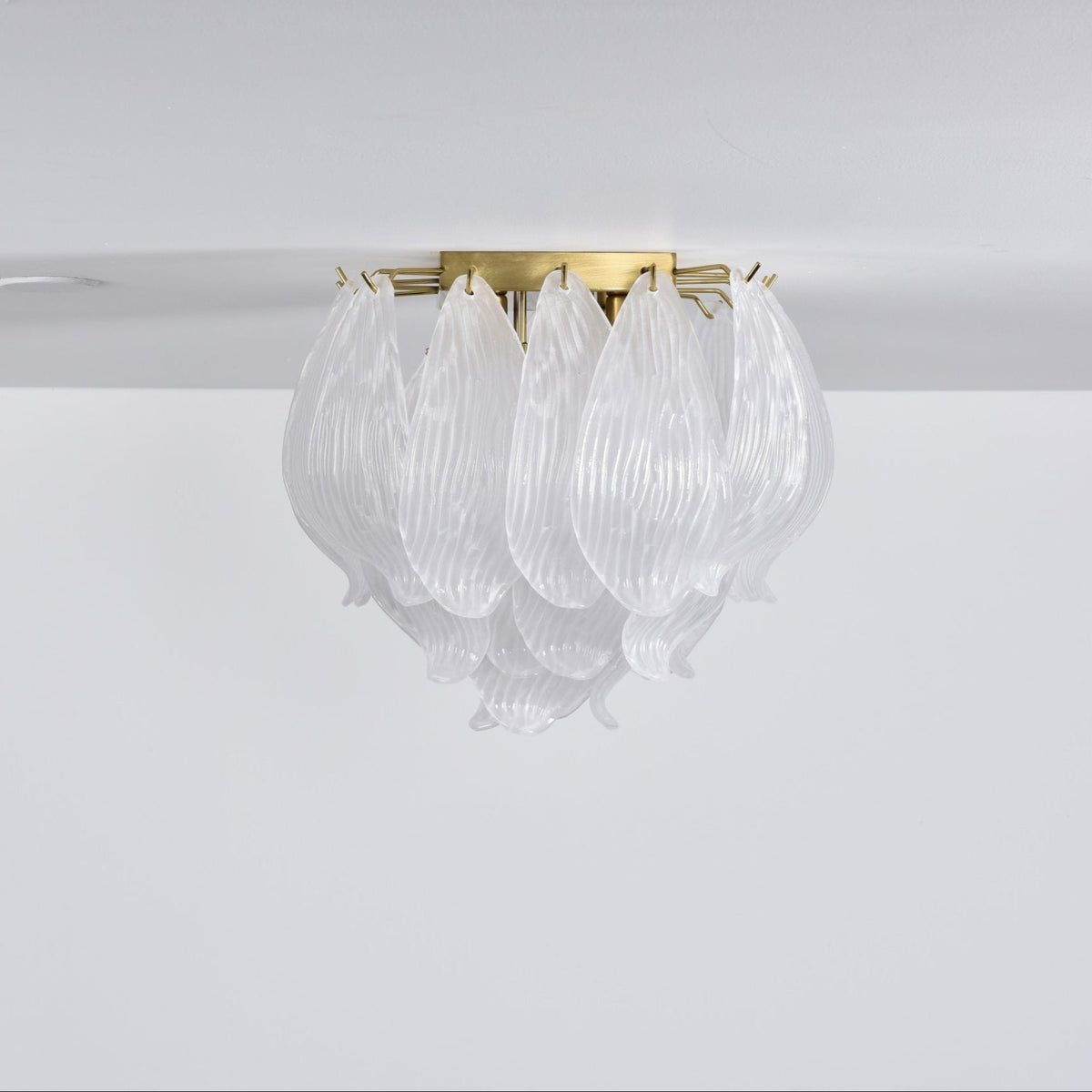 Liorivina Ceiling Lamp Murano Petal Hand-Blown Glass Flushmount