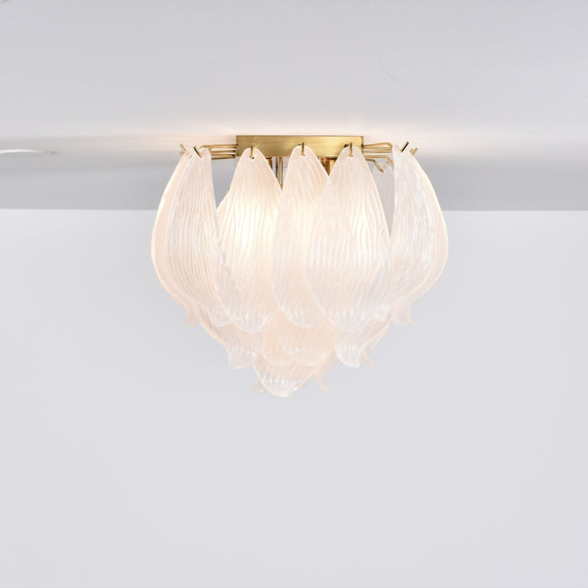 Liorivina Ceiling Lamp Murano Petal Hand-Blown Glass Flushmount