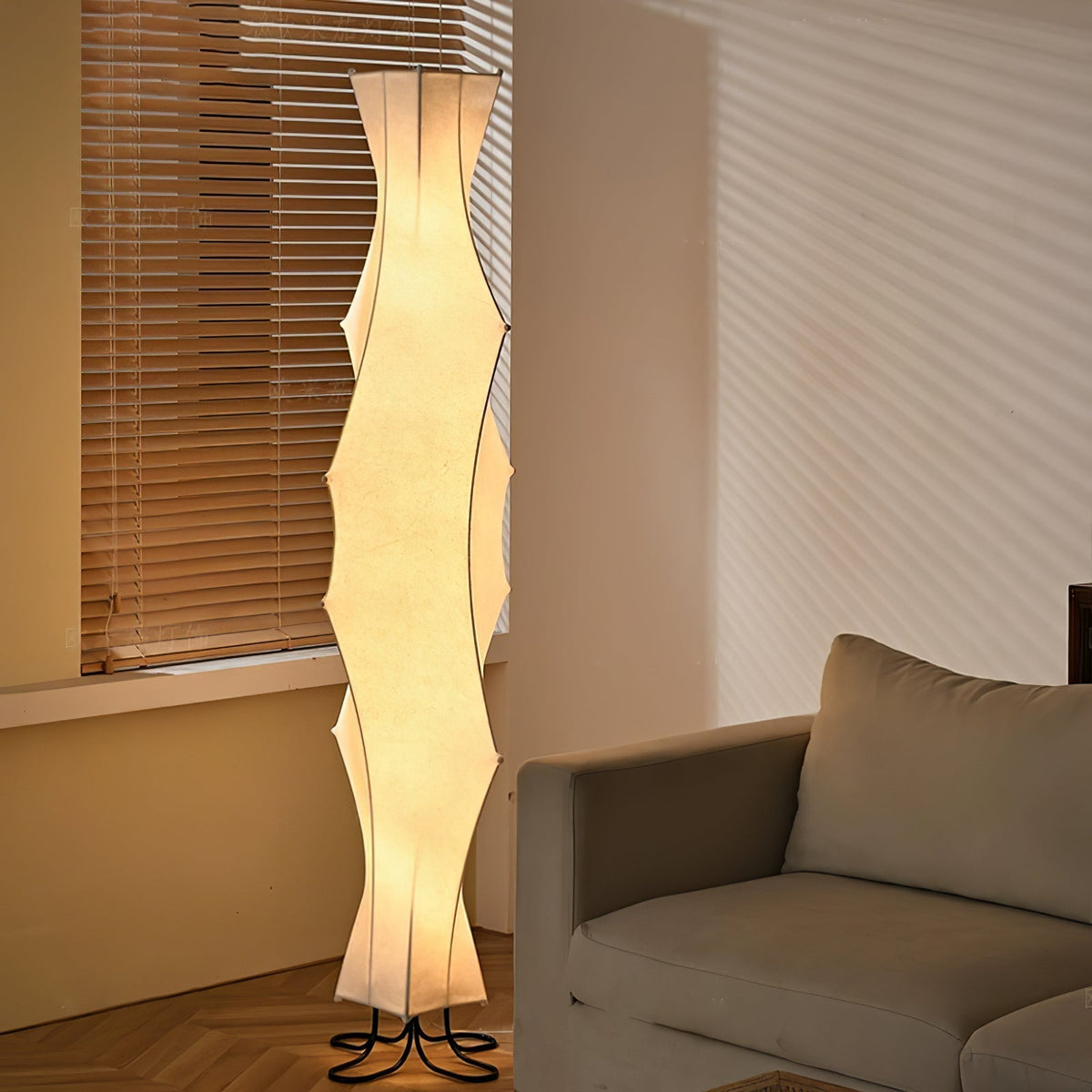 Vela Twist Silk Floor Lamp