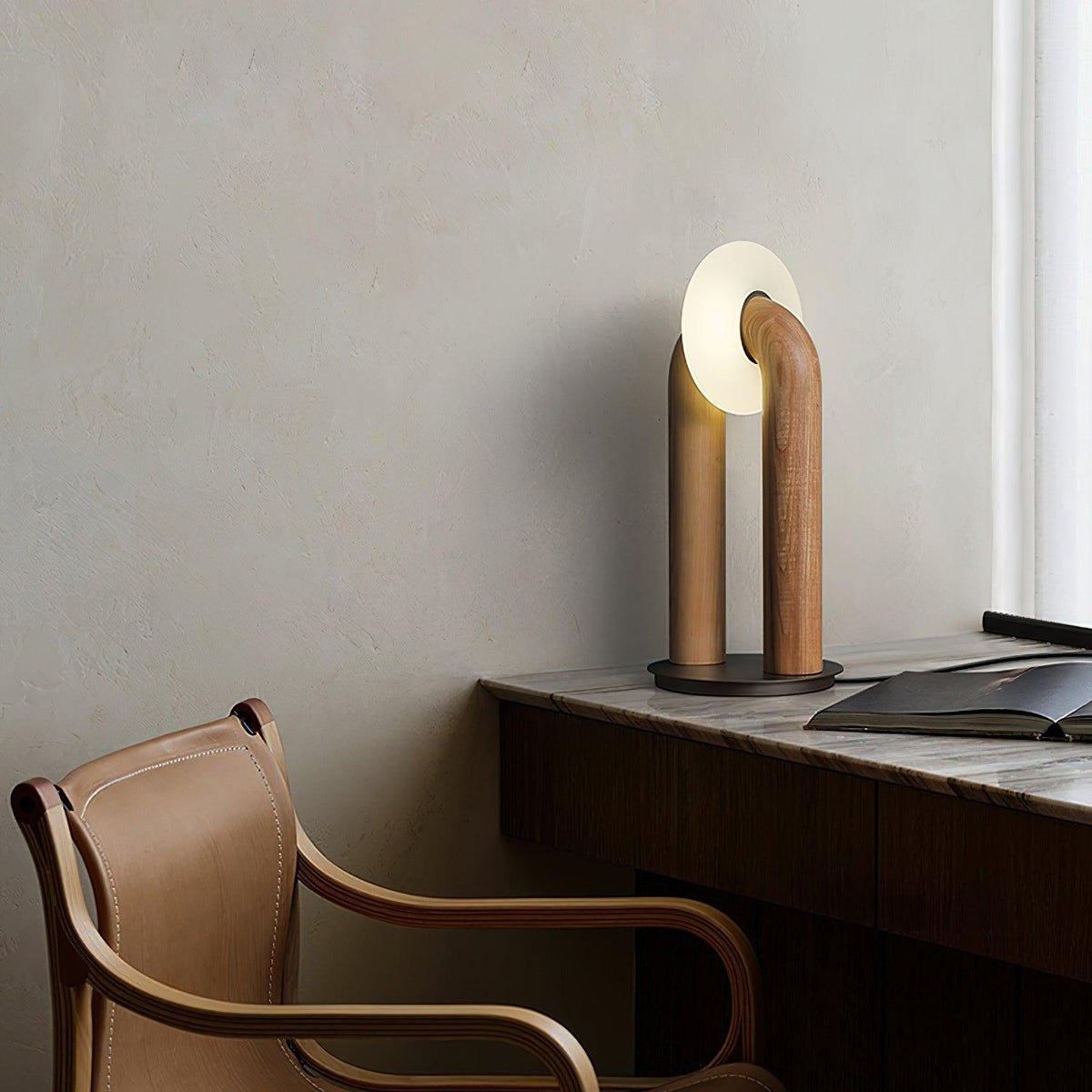 Elvelelia Vintage Wood Table Lamp