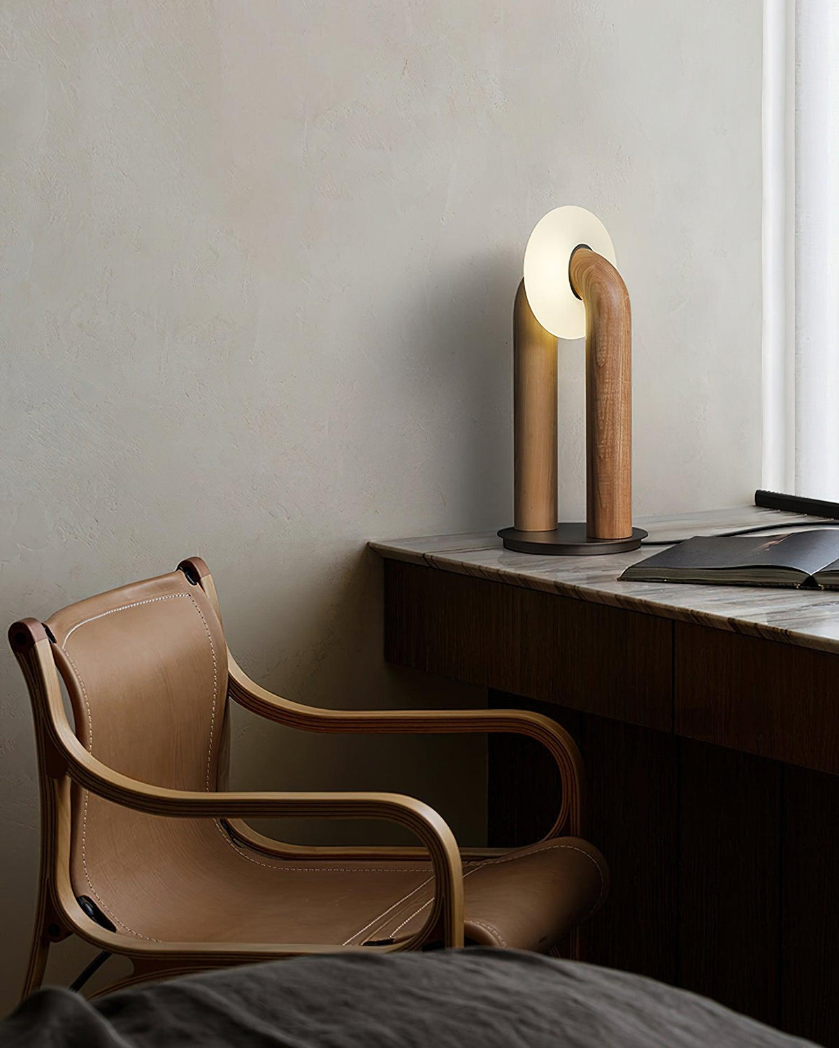 Elvelelia Vintage Wood Table Lamp