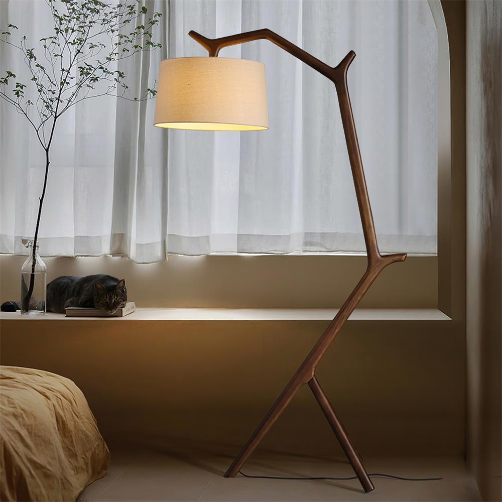 Ulmiril Rustic Wood Floor Lamp