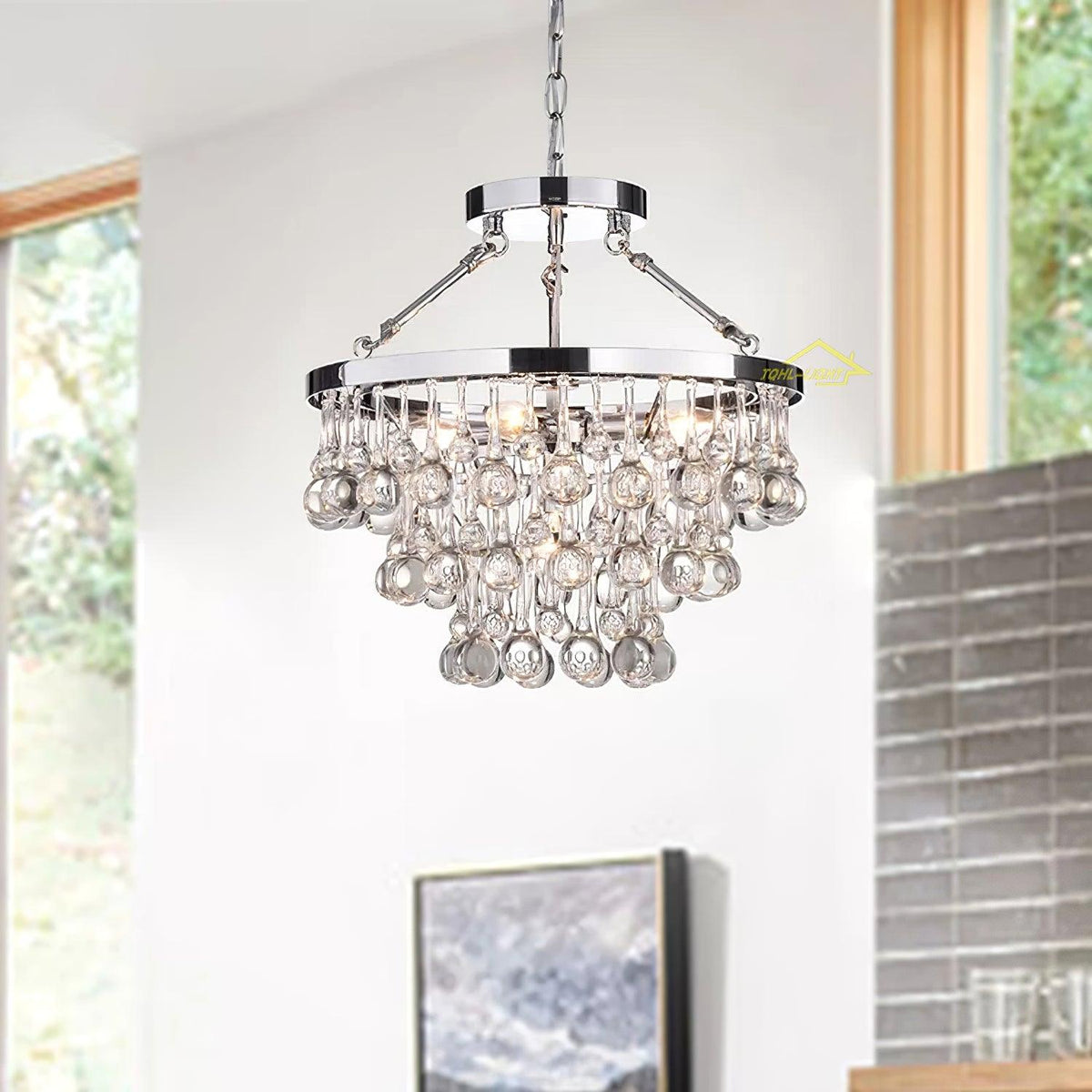 Avelis Postmodern Luxury Unique Tiered Crystal Chandelier