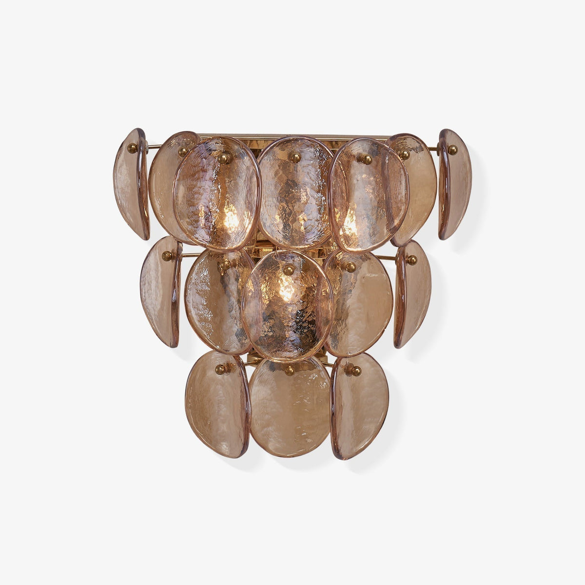 Velearia Wall Lamp Amber Glass Disc Fish Scale Brass