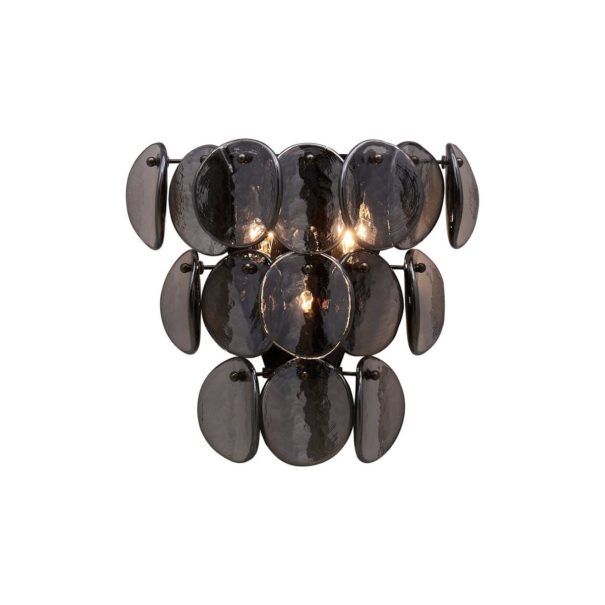 Velearia Wall Lamp Amber Glass Disc Fish Scale Brass