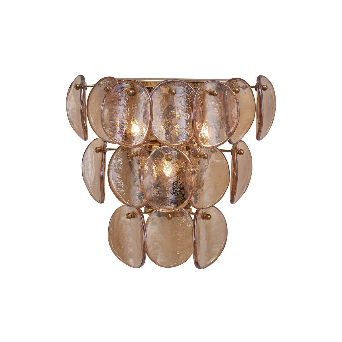 Velearia Wall Lamp Amber Glass Disc Fish Scale Brass