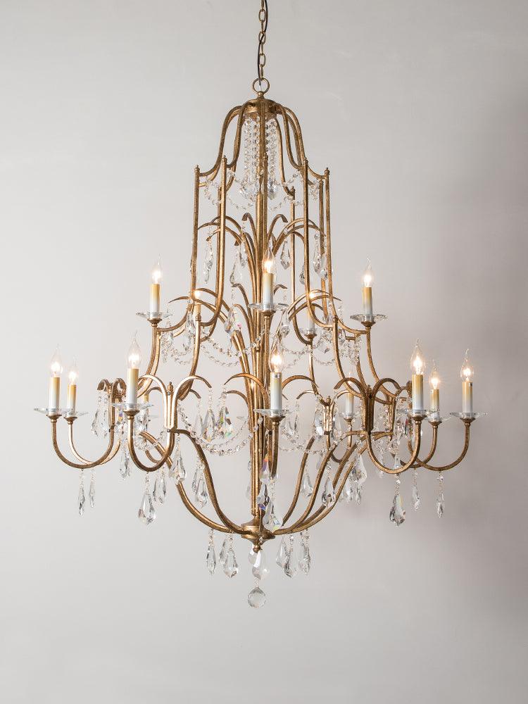 Mirok Chandelier Iron Crystal Candelabra Vintage