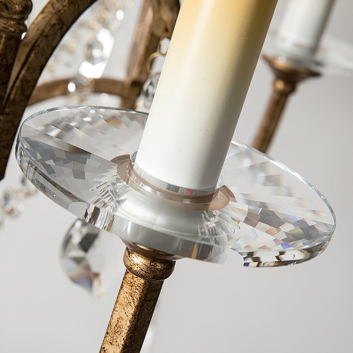 Mirok Chandelier Iron Crystal Candelabra Vintage