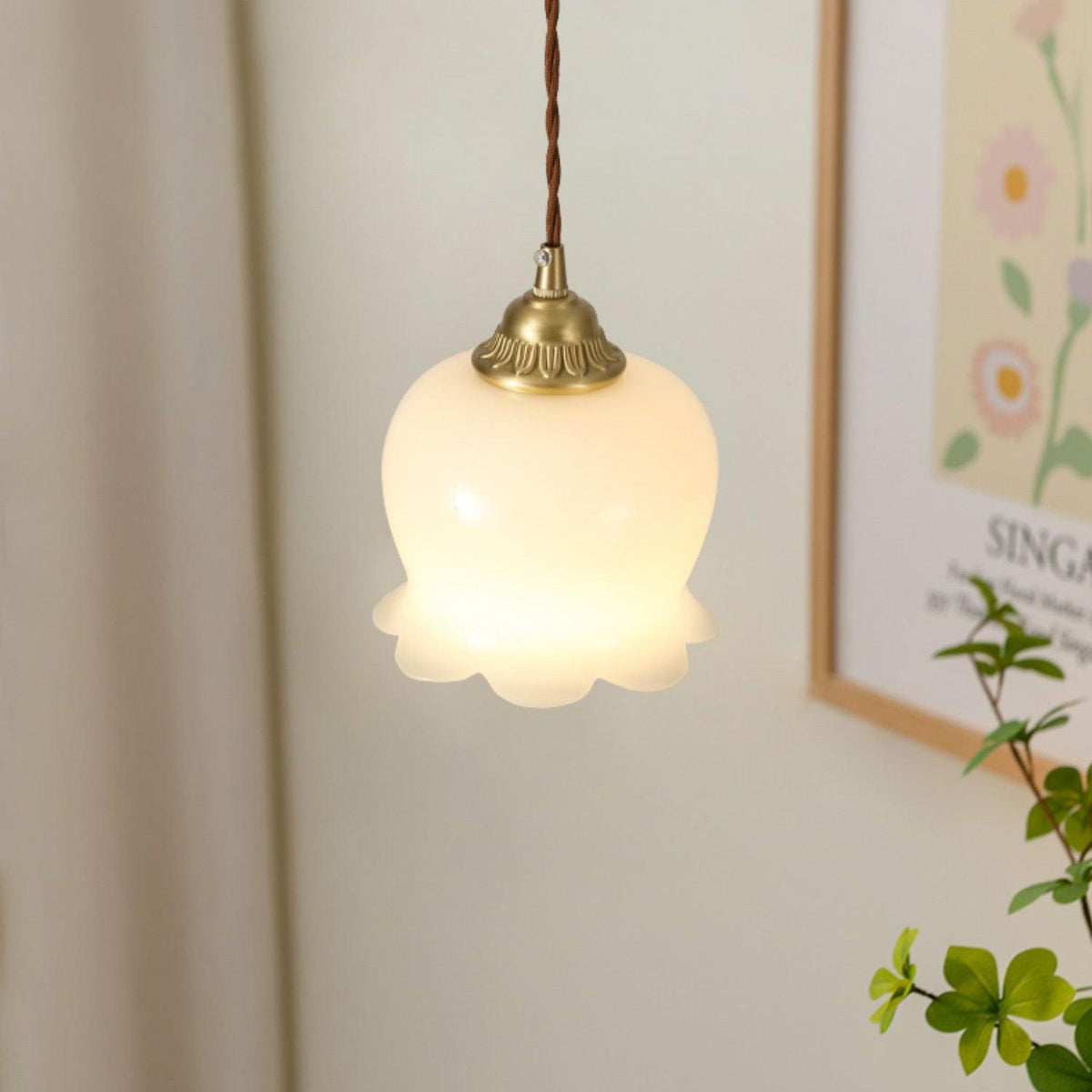 Veloza Brass & Resin Glam Pendant Lamp