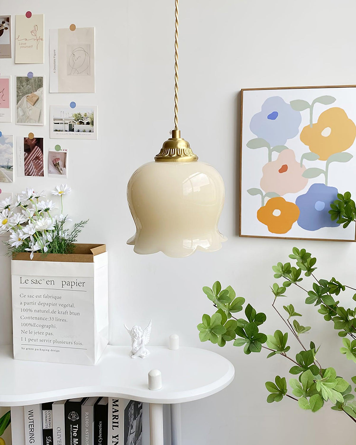 Veloza Brass & Resin Glam Pendant Lamp