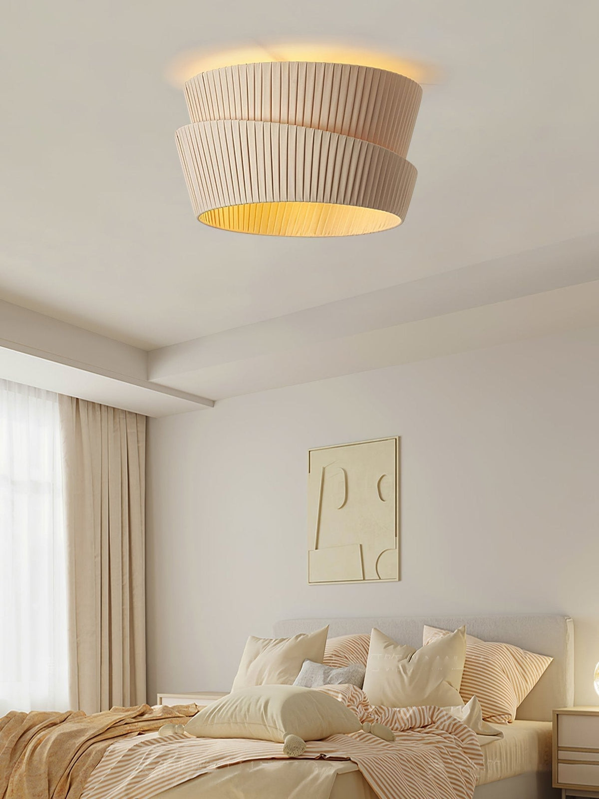 Xlenis Natural Unique Twist Fabric Ceiling Lamp