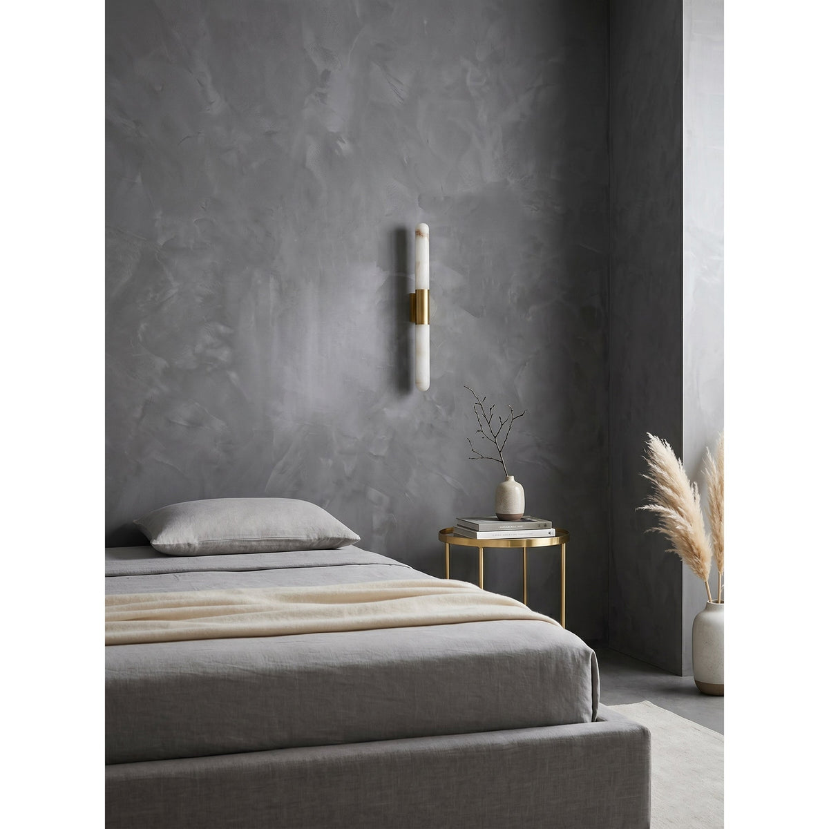 Eireaya Line Alabaster Tube Wall Sconce