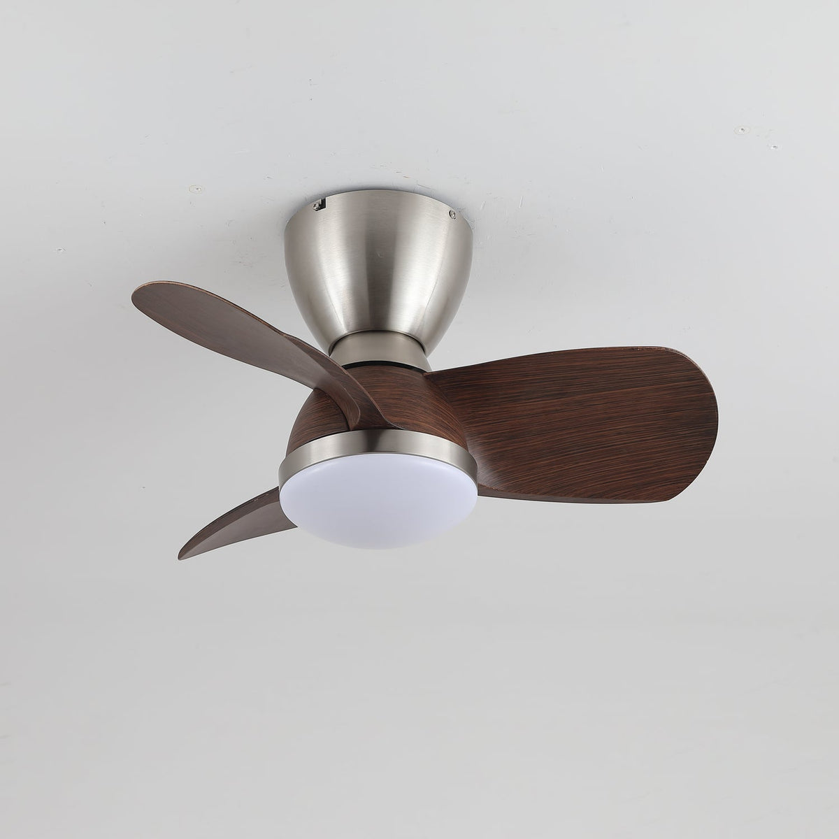 Aldiian Minimalist Brass Wood Ceiling Fan Light