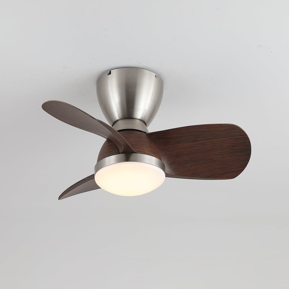 Aldiian Minimalist Brass Wood Ceiling Fan Light