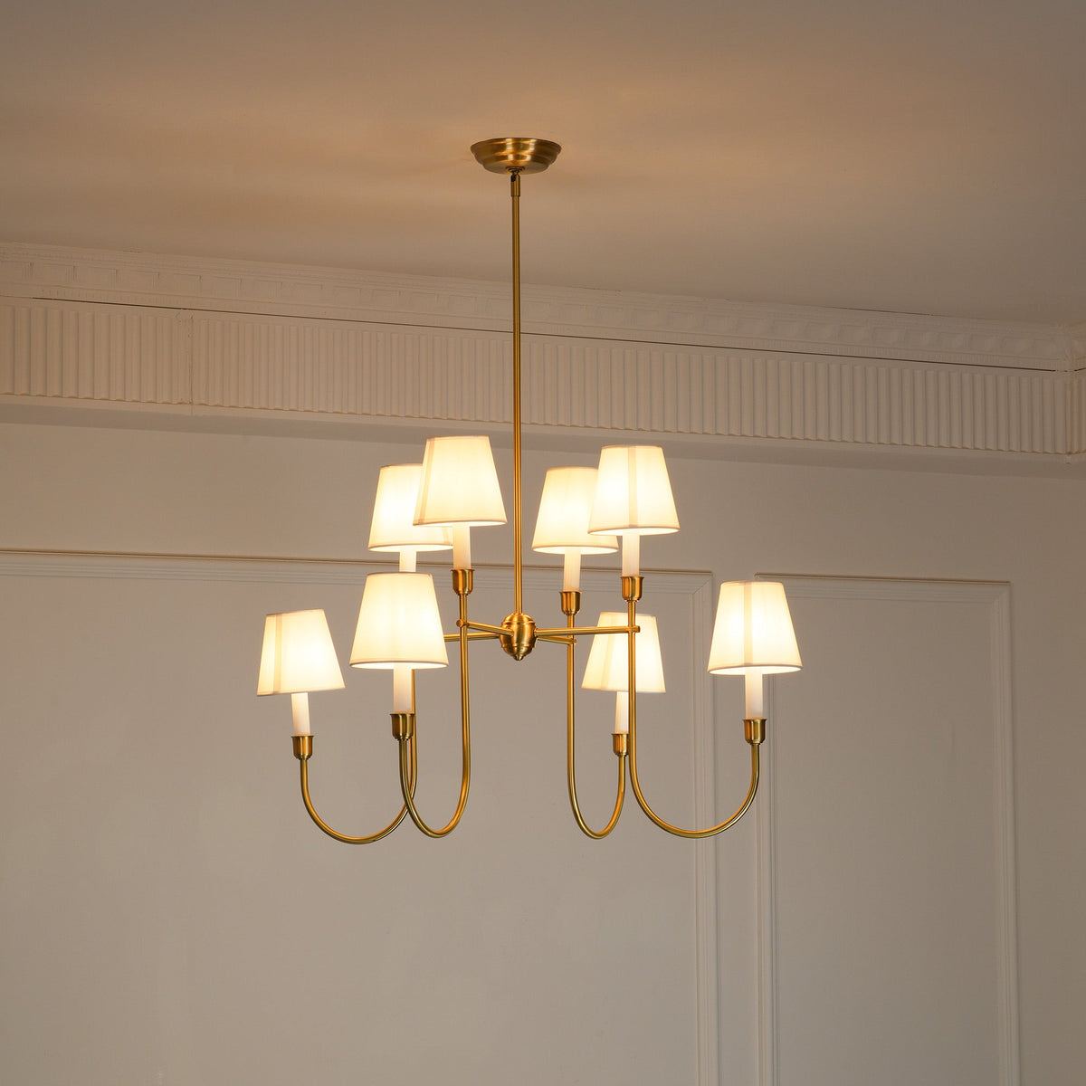Orianine Chandelier Vendome Brass White Shade
