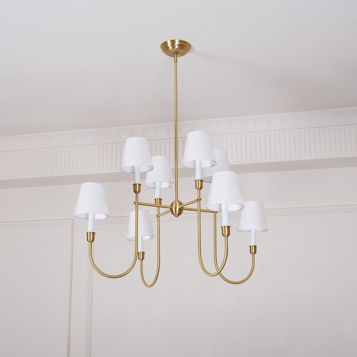 Orianine Chandelier Vendome Brass White Shade