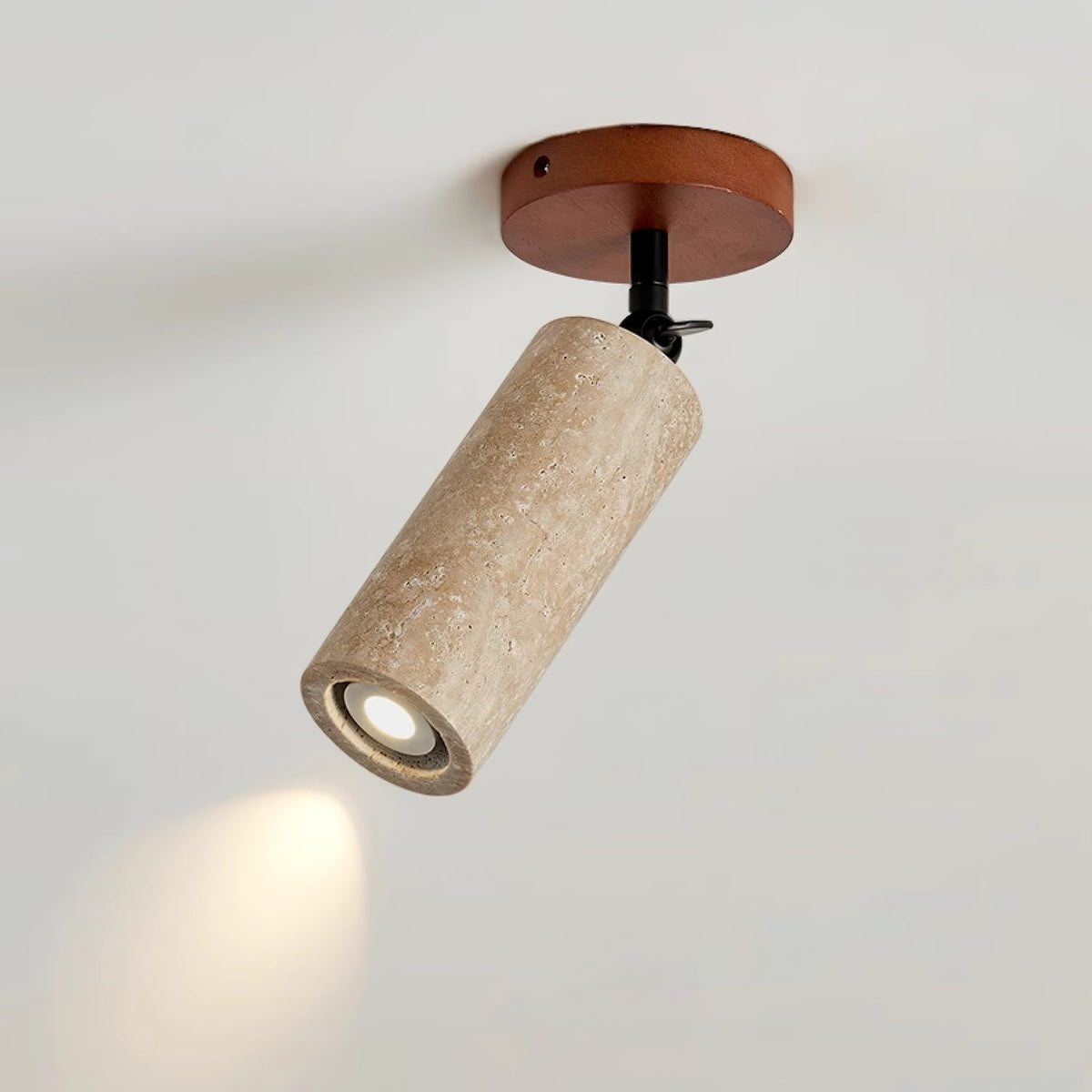 Cesilyra Cylindrical-Tube Travertine Wall Light
