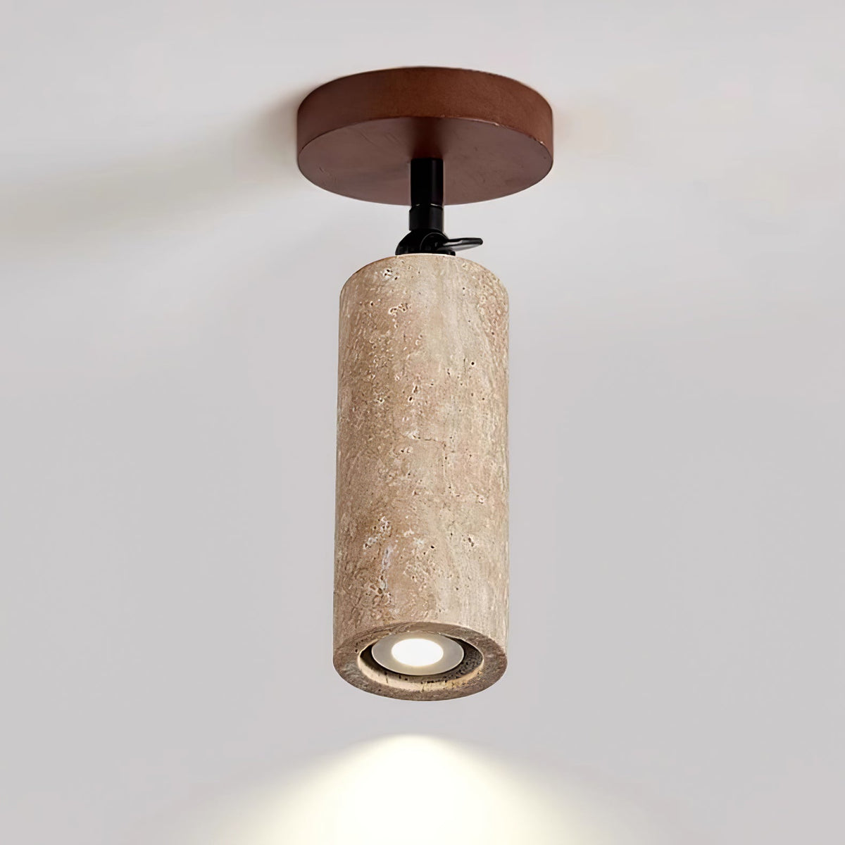 Cesilyra Cylindrical-Tube Travertine Wall Light