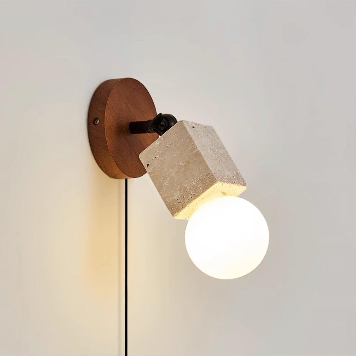 Cesilyra Swivel Cylinder Travertine Wall Light