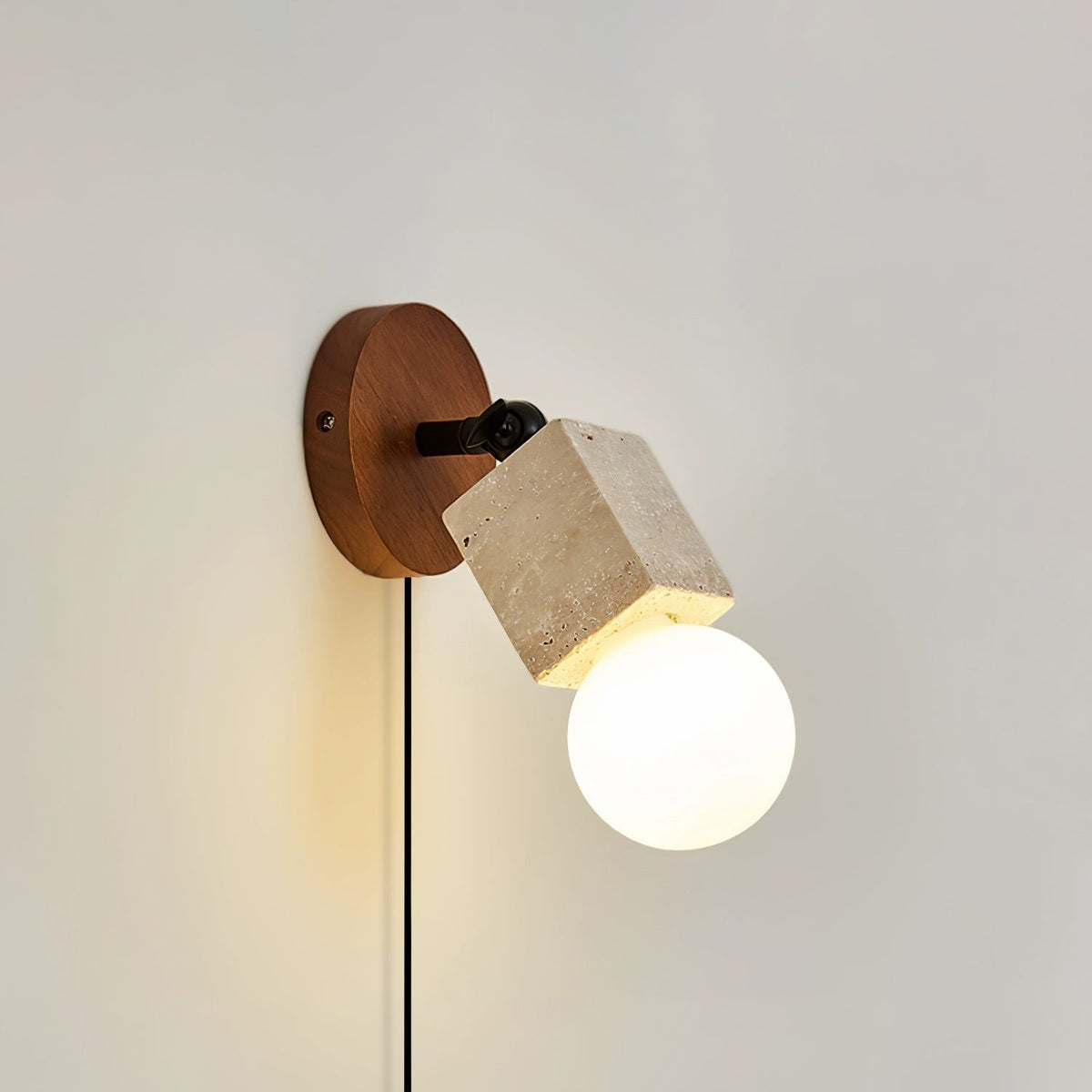 Cesilyra Swivel Cylinder Travertine Wall Light
