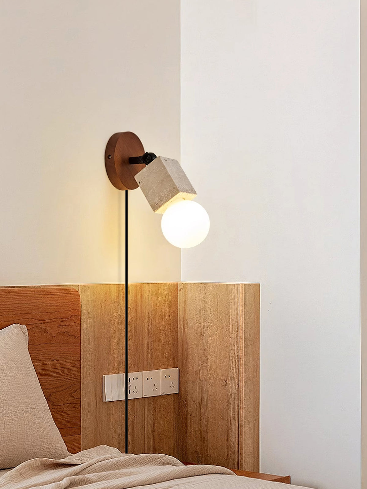 Cesilyra Swivel Cylinder Travertine Wall Light