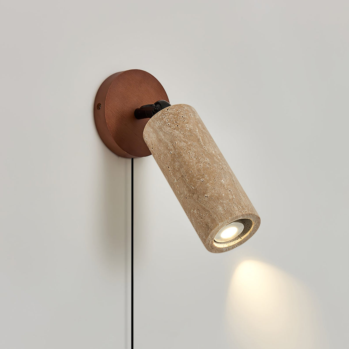 Cesilyra Swivel Cylinder Travertine Wall Light