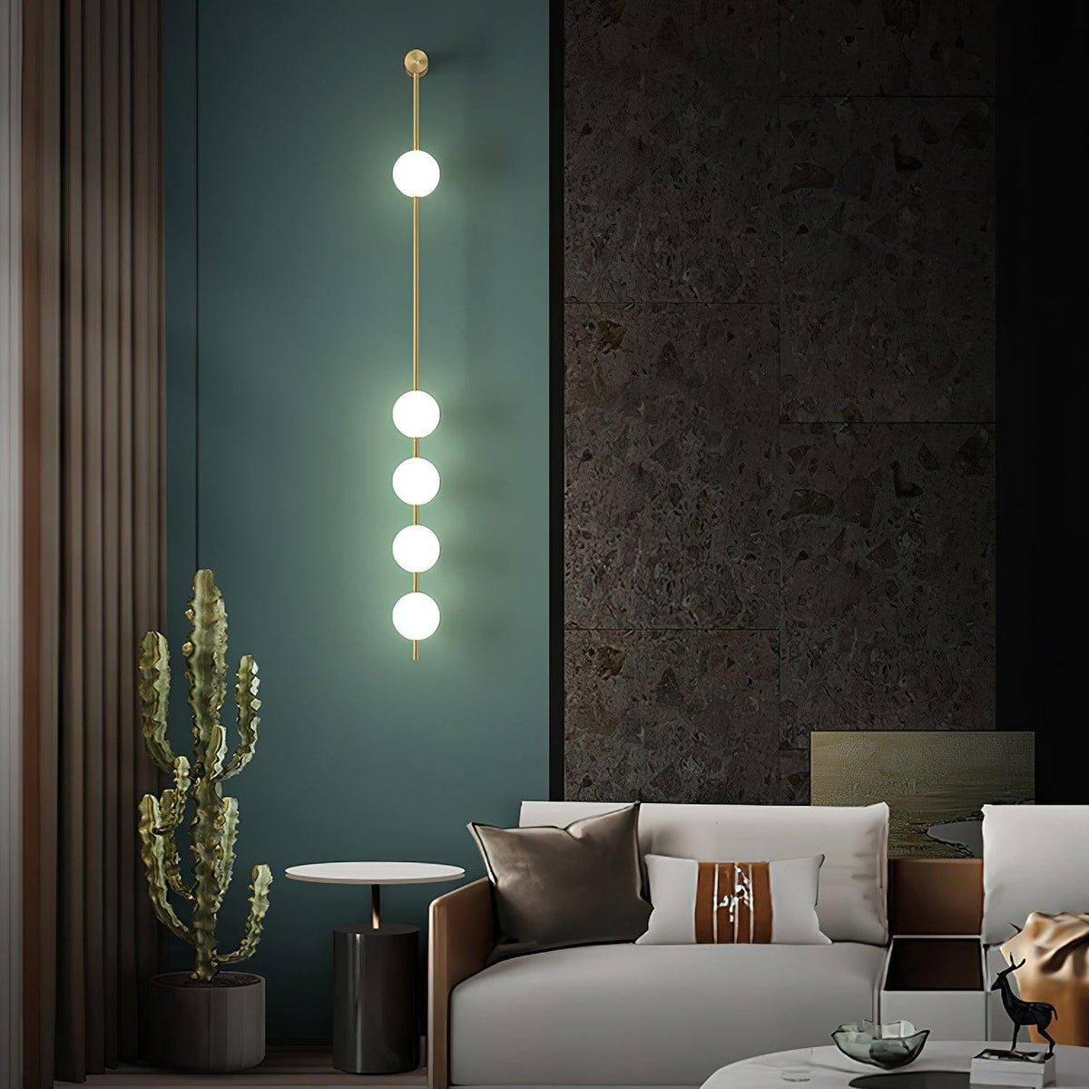 Willa Wall Lamp Vertical Balls Brass