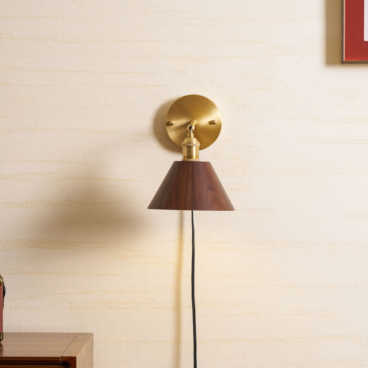 Hesia Wood Plug In Indoor Wall Light