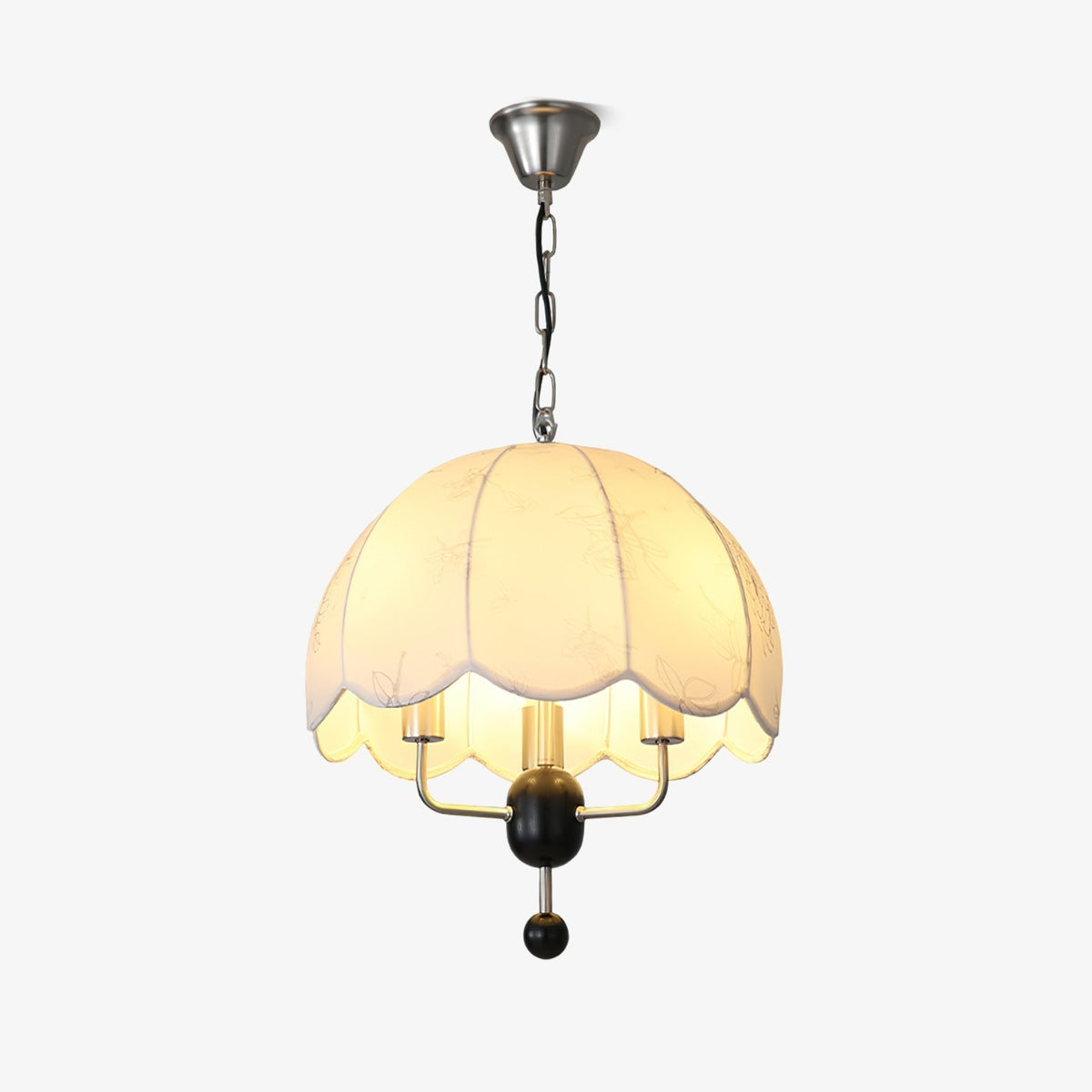 Ervaren Vintage Bloom Fabric Wood Pendant Lamp