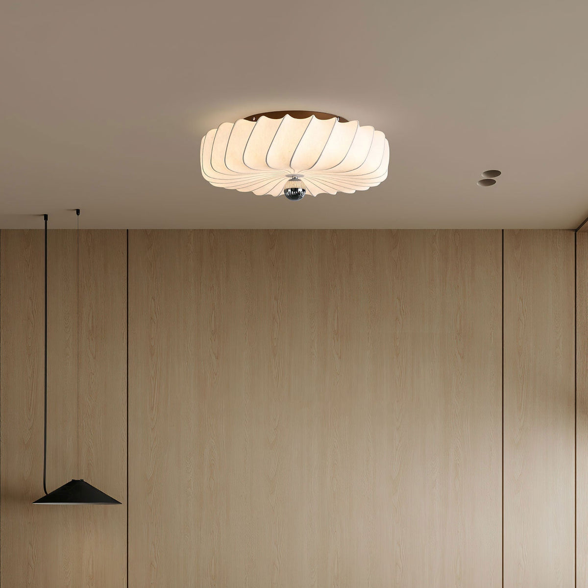 Zelore Swirl Fabric Bronze Pendant Light