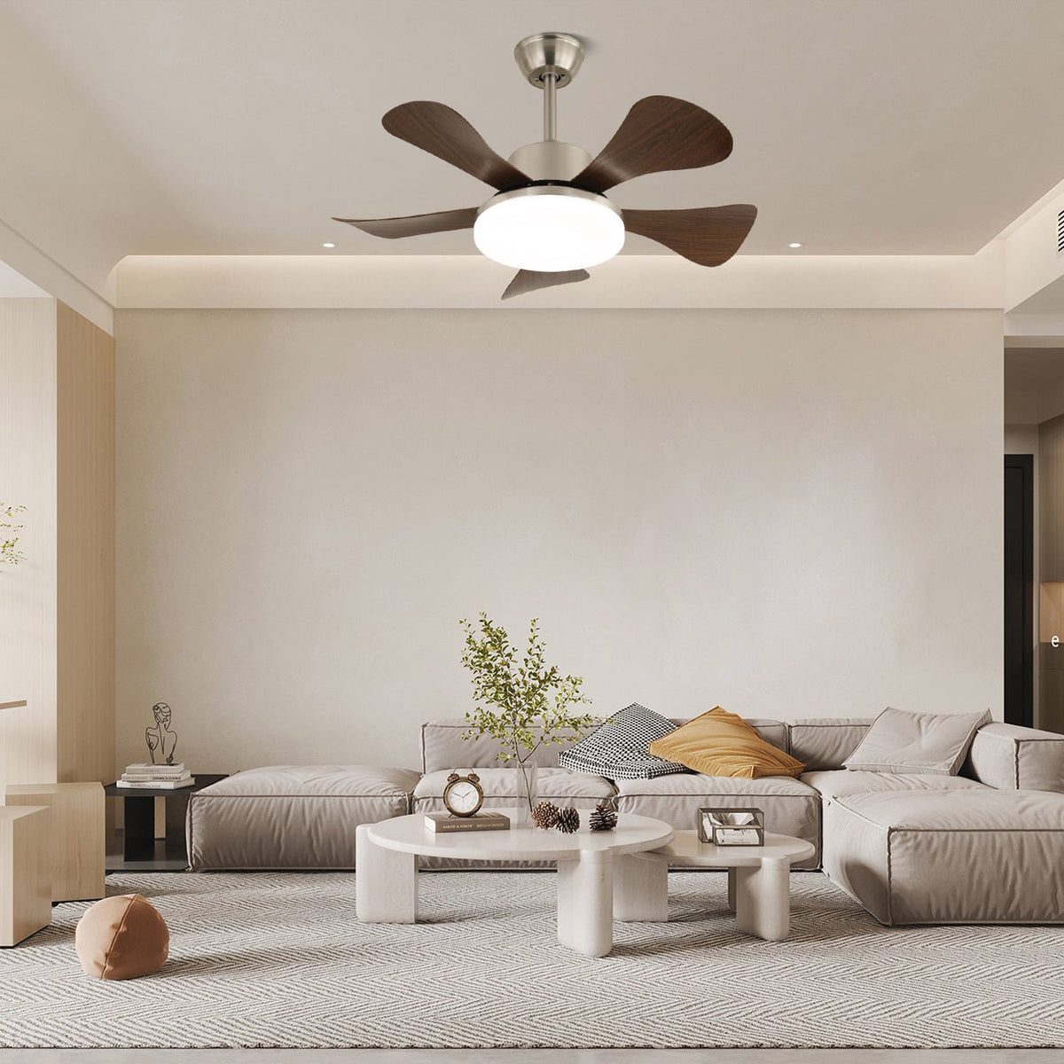 Aldeelle Modern Wood Ceiling Fan Light